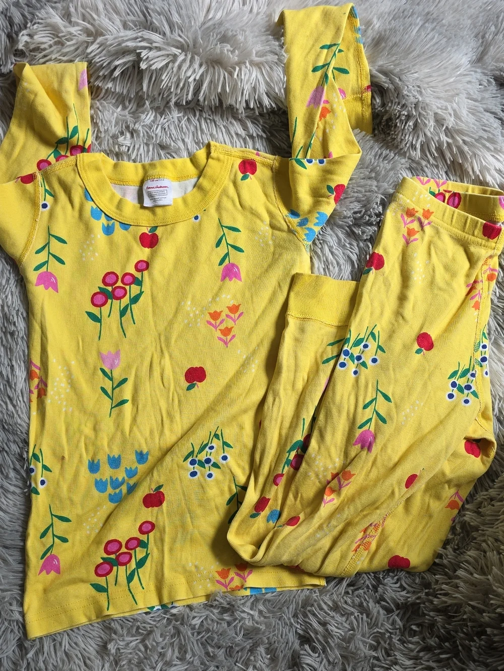 Hanna Andersson Yellow Floral & Berry Kids Pajama Set